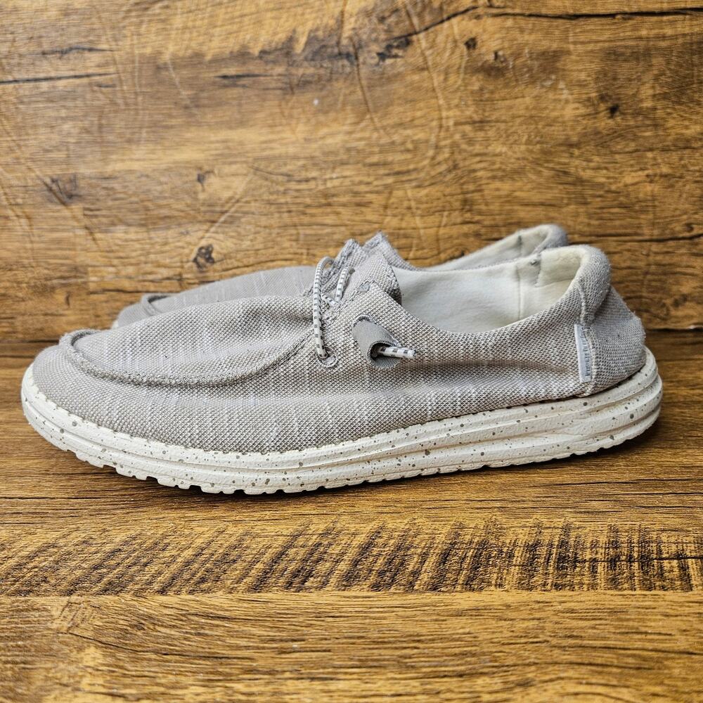 Hey Dude Wendy Mushroom Grey Slip on Sneaker shoe sz 8 womens